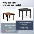 Pellebant Outdoor Extendable Patio Dining Table - 63  / 31.5  (L) x 31.5  W x 29.5  H