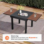 Pellebant Outdoor Extendable Patio Dining Table - 63  / 31.5  (L) x 31.5  W x 29.5  H