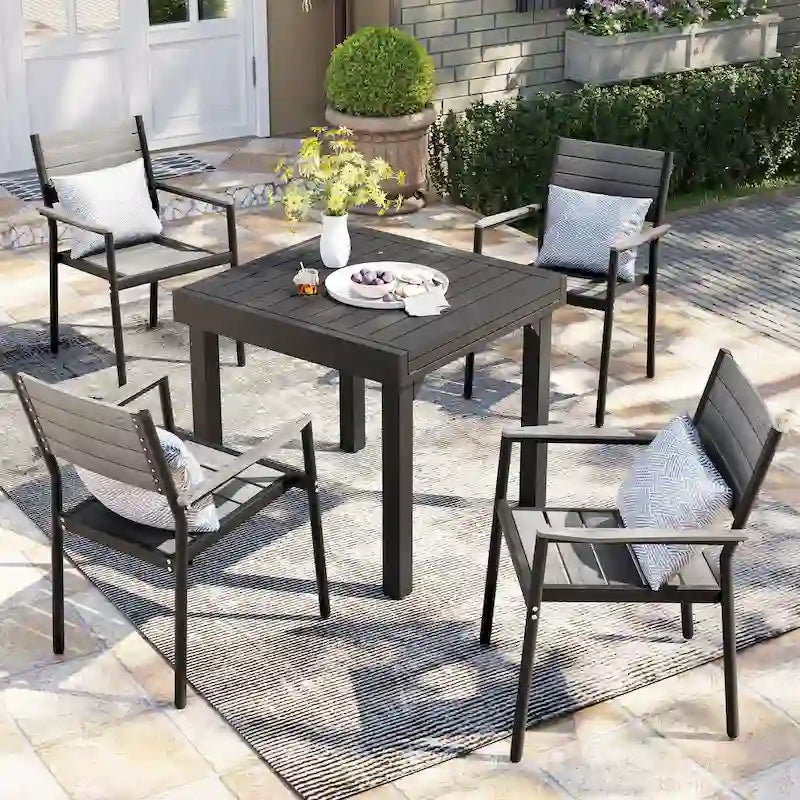 Pellebant Outdoor Extendable Patio Dining Table - 63  / 31.5  (L) x 31.5  W x 29.5  H