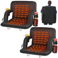 25 Inch 2 Pack Heated Stadium Seats for Bleachers Portable Bleacher Seat Foldable Stadium Chair