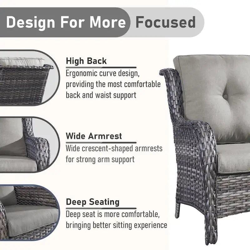 Gymojoy Patio Rattan Loveseat Sofa Outdoor Wicker Loveseat