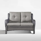 Gymojoy Patio Rattan Loveseat Sofa Outdoor Wicker Loveseat