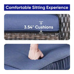 Gymojoy Patio Rattan Loveseat Sofa Outdoor Wicker Loveseat