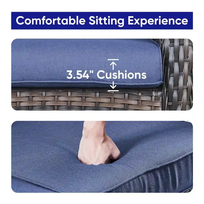 Gymojoy Patio Rattan Loveseat Sofa Outdoor Wicker Loveseat