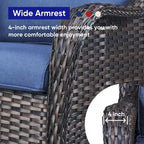 Gymojoy Patio Rattan Loveseat Sofa Outdoor Wicker Loveseat