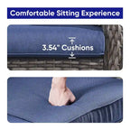 Gymojoy Patio Rattan Loveseat Sofa Outdoor Wicker Loveseat