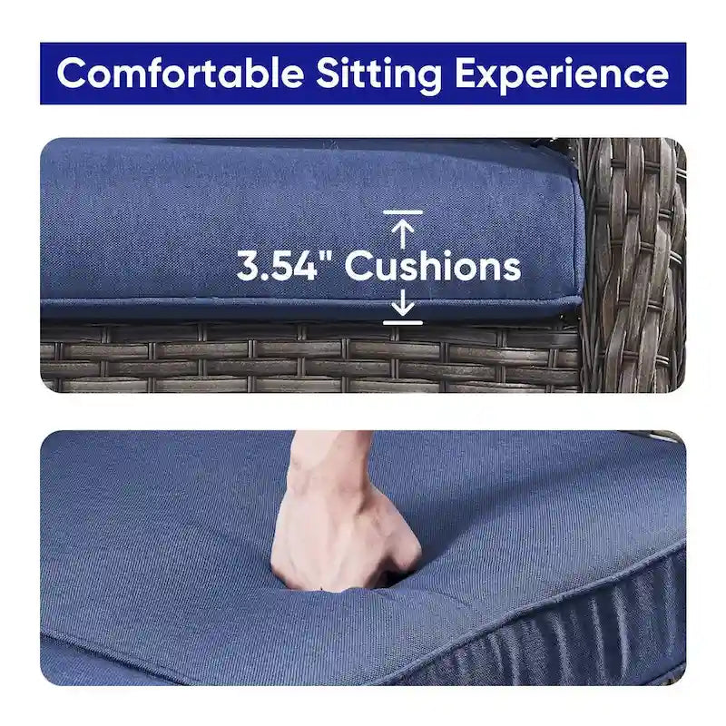 Gymojoy Patio Rattan Loveseat Sofa Outdoor Wicker Loveseat