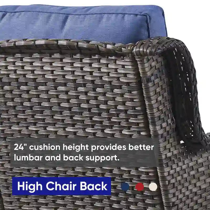 Gymojoy Patio Rattan Loveseat Sofa Outdoor Wicker Loveseat