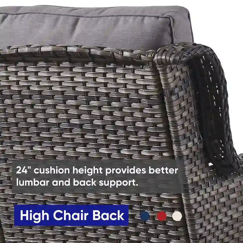 Gymojoy Patio Rattan Loveseat Sofa Outdoor Wicker Loveseat