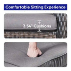 Gymojoy Patio Rattan Loveseat Sofa Outdoor Wicker Loveseat