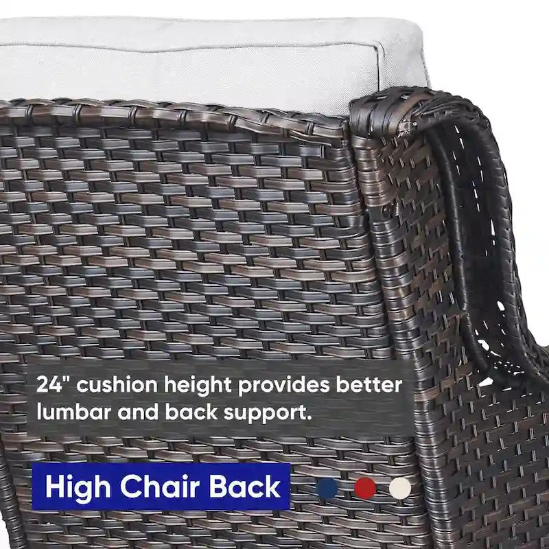 Gymojoy Patio Rattan Loveseat Sofa Outdoor Wicker Loveseat