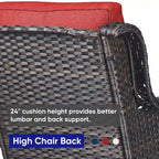Gymojoy Patio Rattan Loveseat Sofa Outdoor Wicker Loveseat