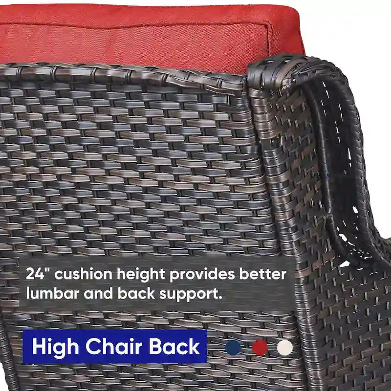 Gymojoy Patio Rattan Loveseat Sofa Outdoor Wicker Loveseat