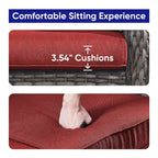 Gymojoy Patio Rattan Loveseat Sofa Outdoor Wicker Loveseat