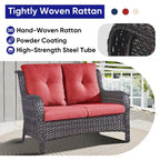 Gymojoy Patio Rattan Loveseat Sofa Outdoor Wicker Loveseat