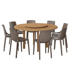 Amazonia Naples 9pc FSC Certified Wood Outdoor Patio Dining Set