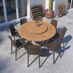 Amazonia Naples 9pc FSC Certified Wood Outdoor Patio Dining Set