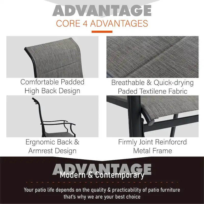 MAISON ARTS Patio Dining Chairs Set of 2