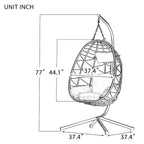 Swing Egg Chair Hammock Chair Indoor Outdoor Patio Cushion Steel Stand - 77 H