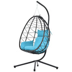 Swing Egg Chair Hammock Chair Indoor Outdoor Patio Cushion Steel Stand - 77 H