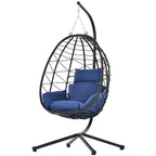 Swing Egg Chair Hammock Chair Indoor Outdoor Patio Cushion Steel Stand - 77 H