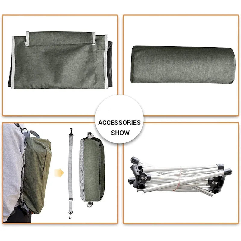 Camping Chair, Backpackable Chair, High Back Foldable Chair, Compact, Heavy-Duty w/Headrest Pillow for Outdoor, Hiking, Travel