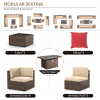 15 Pcs Patio Furniture Sets with 50000 BTU Fire Pit Table