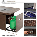 15 Pcs Patio Furniture Sets with 50000 BTU Fire Pit Table