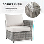 HOOOWOOO 9-piece Handwoven Wicker Patio Sectional Set with Swivel Rocking Chair