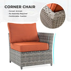 HOOOWOOO 9-piece Handwoven Wicker Patio Sectional Set with Swivel Rocking Chair