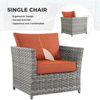 HOOOWOOO 9-piece Handwoven Wicker Patio Sectional Set with Swivel Rocking Chair