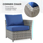 HOOOWOOO 9-piece Handwoven Wicker Patio Sectional Set with Swivel Rocking Chair