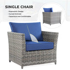 HOOOWOOO 9-piece Handwoven Wicker Patio Sectional Set with Swivel Rocking Chair