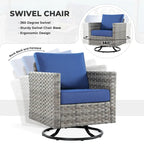 HOOOWOOO 9-piece Handwoven Wicker Patio Sectional Set with Swivel Rocking Chair