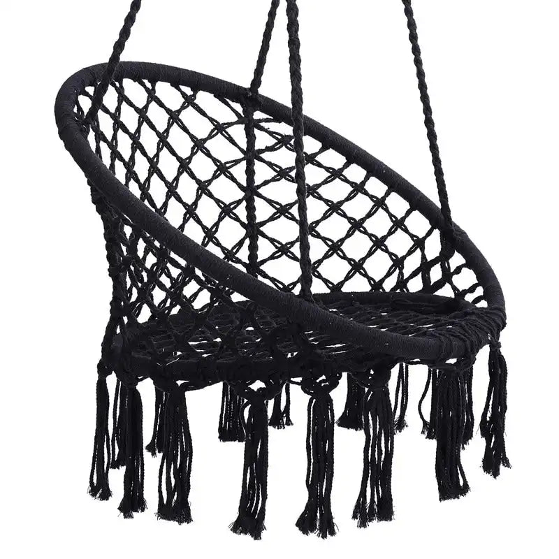 Max 330 Lbs Hanging Cotton Rope Hammock Swing Chair Indoor Outdoor