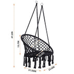 Max 330 Lbs Hanging Cotton Rope Hammock Swing Chair Indoor Outdoor