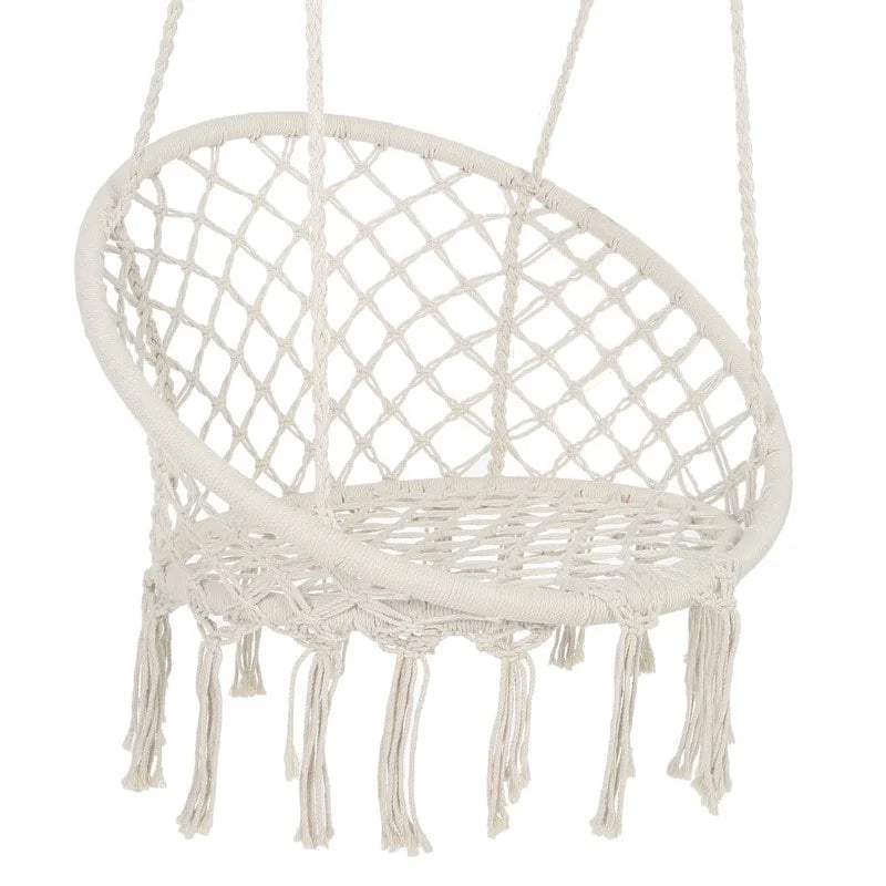 Max 330 Lbs Hanging Cotton Rope Hammock Swing Chair Indoor Outdoor