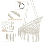 Max 330 Lbs Hanging Cotton Rope Hammock Swing Chair Indoor Outdoor