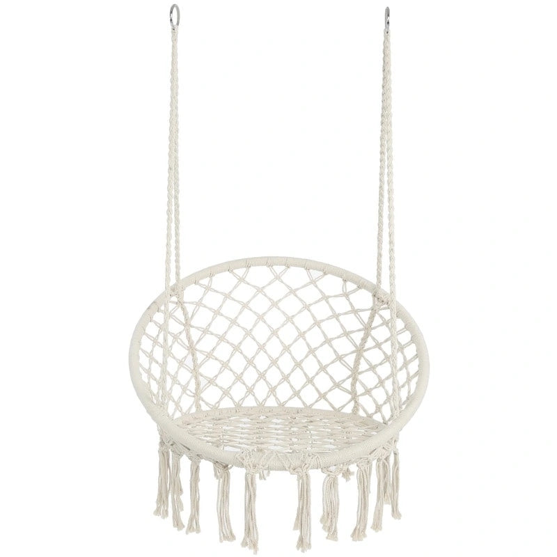 Max 330 Lbs Hanging Cotton Rope Hammock Swing Chair Indoor Outdoor