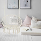 Max 330 Lbs Hanging Cotton Rope Hammock Swing Chair Indoor Outdoor