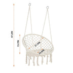 Max 330 Lbs Hanging Cotton Rope Hammock Swing Chair Indoor Outdoor