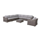 LSI 9 Piece Rattan Sectional Seating Group with Cushions