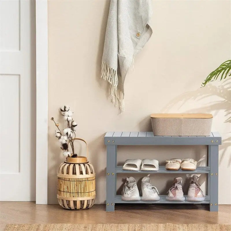 3-Tier Shoe Rack Bench - 11 D x 27.6 W x 17.7 H