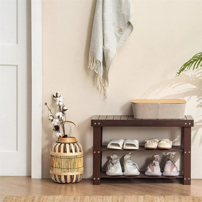 3-Tier Shoe Rack Bench - 11 D x 27.6 W x 17.7 H