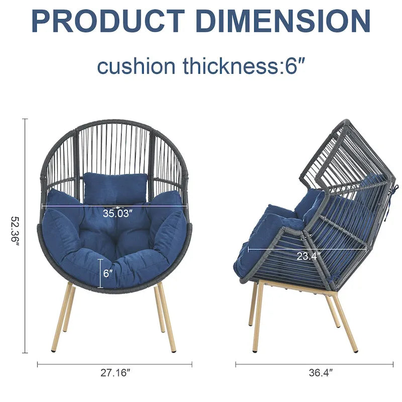 Outdoor Egg Chair with Cushion Oversized Egg Chair