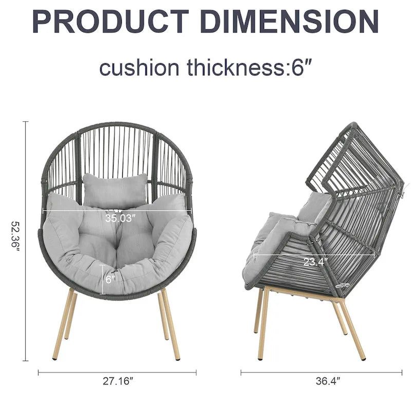 Outdoor Egg Chair with Cushion Oversized Egg Chair