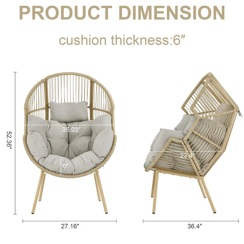Outdoor Egg Chair with Cushion Oversized Egg Chair