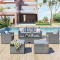 6 piece All-Weather Wicker rattan Patio Outdoor Sectional Set