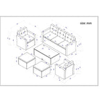 6 piece All-Weather Wicker rattan Patio Outdoor Sectional Set