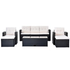 6 piece All-Weather Wicker rattan Patio Outdoor Sectional Set